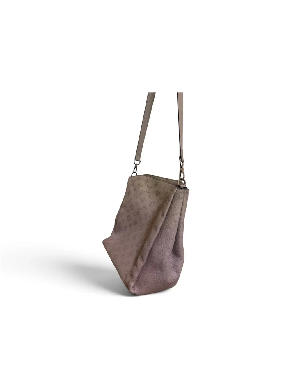 Louis Vuitton Mahina Perforated Leather Hobo Shoulder Bag Galet
